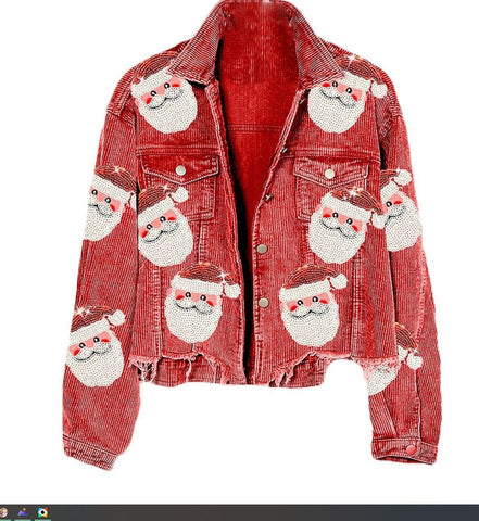Women's Corduroy Rugby Sequined Jacket Women's Corduroy Rugby Sequined Jacket