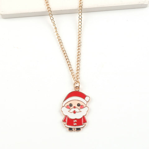 Christmas Necklace Cute Cartoon Santa Claus Snowman Elk Pendant Necklace Xmas New Year Festival Ear Jewelry Gifts Christmas Necklace Cute Cartoon Santa Claus Snowman Elk Pendant Necklace Xmas New Year Festival Ear Jewelry Gifts