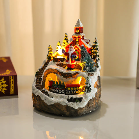 Christmas Rotating Resin Luminous Music Box Ornaments Christmas Rotating Resin Luminous Music Box Ornaments