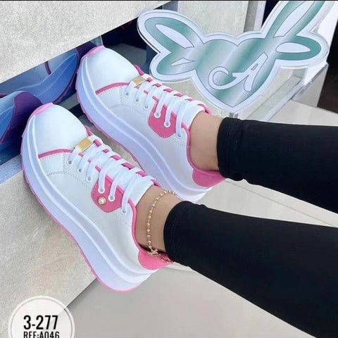 Women's Platform Shoes Lace-up White Shoes Women's Platform Shoes Lace-up White Shoes