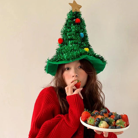 Christmas Tree Hat Party Dress Up Headdress For Taking Photos Christmas Tree Hat Party Dress Up Headdress For Taking Photos