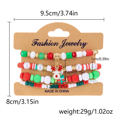 Christmas Snowman Bracelet Handmade Beaded Suit Christmas Snowman Bracelet Handmade Beaded Suit
