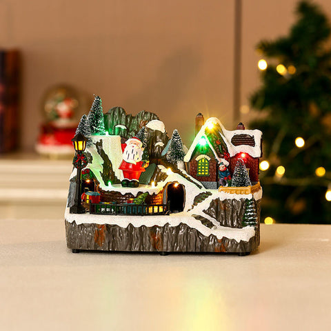 Christmas Rotating Resin Luminous Music Box Ornaments Christmas Rotating Resin Luminous Music Box Ornaments