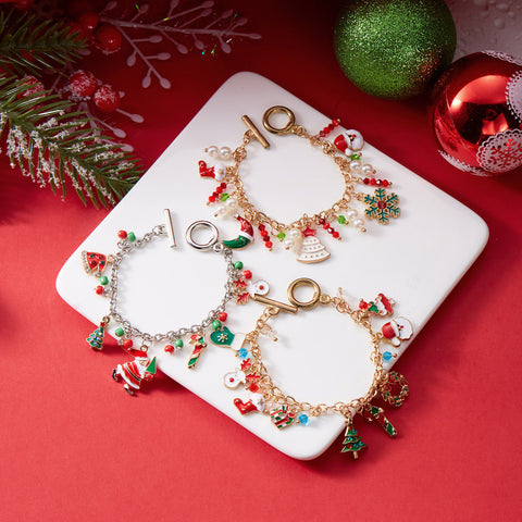 Personalized Christmas Bracelet Christmas Tree Santa Claus Pendant Bracelet For Women Jewelry Personalized Christmas Bracelet Christmas Tree Santa Claus Pendant Bracelet For Women Jewelry