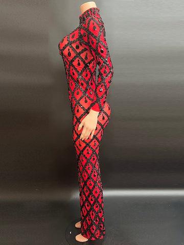 Sophisticated High-Neck Red Evening Gown - Perfect for Parties, Clubs, and Formal Affairs Sophisticated High-Neck Red Evening Gown - Perfect for Parties, Clubs, and Formal Affairs