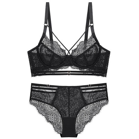 Classic Bandage Bra Set - Plus Size Lace Push-Up Brassiere & Ultra-Thin Underwear Classic Bandage Bra Set - Plus Size Lace Push-Up Brassiere & Ultra-Thin Underwear