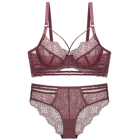 Classic Bandage Bra Set - Plus Size Lace Push-Up Brassiere & Ultra-Thin Underwear Classic Bandage Bra Set - Plus Size Lace Push-Up Brassiere & Ultra-Thin Underwear