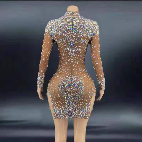Crystel Transparent Dress, See Through Mesh, Birthday Celebrate Constume - 28Swim Crystel Transparent Dress, See Through Mesh, Birthday Celebrate Constume - 28Swim