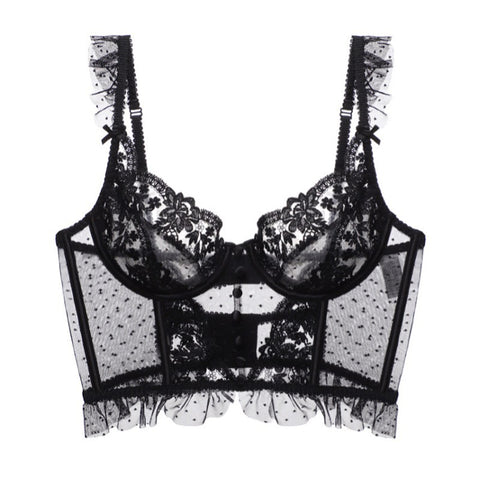 French Lace Embroidered Bralette - White Wedding, Sexy Corset, Comfortable Intimates French Lace Embroidered Bralette - White Wedding, Sexy Corset, Comfortable Intimates