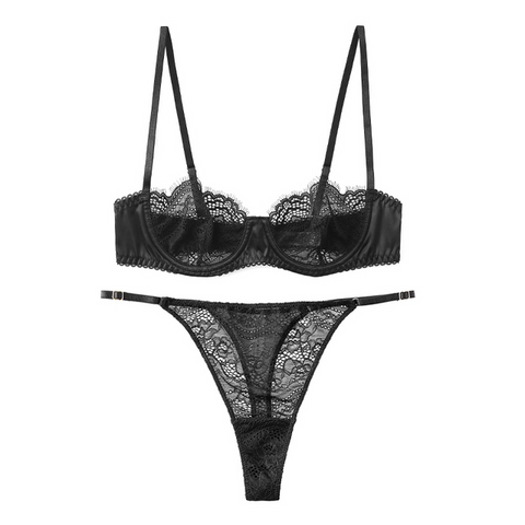 Sexy Lace Lingerie Set for Women: Bra, Panties & G-String Sexy Lace Lingerie Set for Women: Bra, Panties & G-String