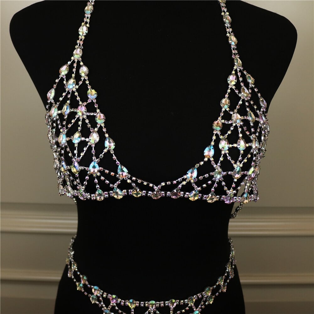 Luxury AB Crystal Woman Bikini, Lingerie Chain, Sexy Bikini, Valentines Day Costume - 28Swim Luxury AB Crystal Woman Bikini, Lingerie Chain, Sexy Bikini, Valentines Day Costume - 28Swim