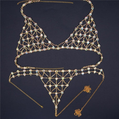 Luxury AB Crystal Woman Bikini, Lingerie Chain, Sexy Bikini, Valentines Day Costume - 28Swim Luxury AB Crystal Woman Bikini, Lingerie Chain, Sexy Bikini, Valentines Day Costume - 28Swim