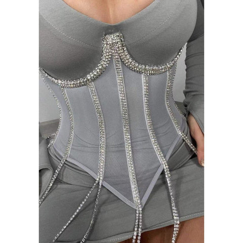 Luxury Crystal Women Corset, Rhinestone Vest, Transparent Corset, Female Girdle - 28Swim Luxury Crystal Women Corset, Rhinestone Vest, Transparent Corset, Female Girdle - 28Swim