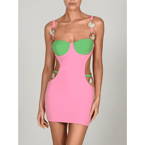 Mini Dress Women, Elegant Spaghetti Strap Zipper Bodycon Party Dress - 28Swim Mini Dress Women, Elegant Spaghetti Strap Zipper Bodycon Party Dress - 28Swim
