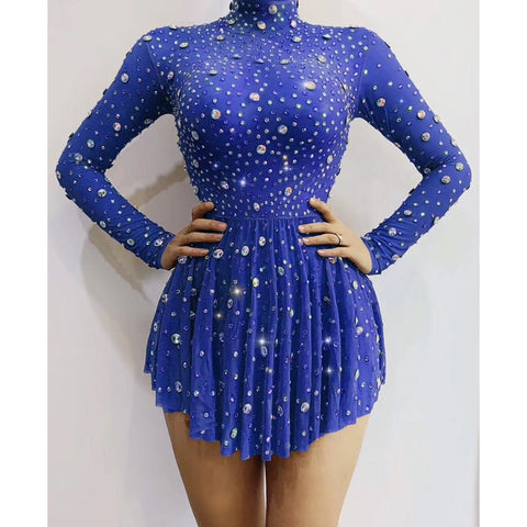 Rhinestones Long Sleeve Mini Dress, Birthday Celebration Party Outfit, 2022 - 28Swim Rhinestones Long Sleeve Mini Dress, Birthday Celebration Party Outfit, 2022 - 28Swim