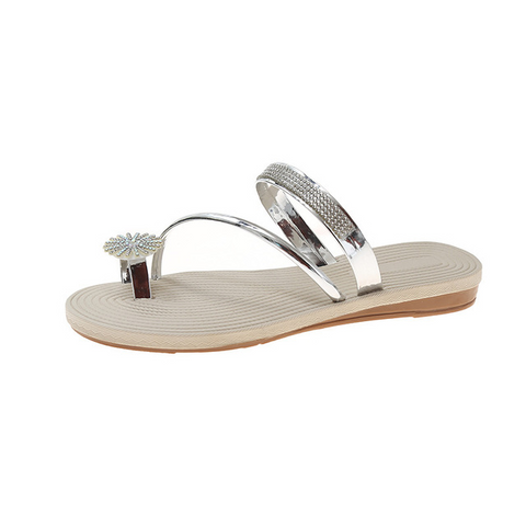 Rhinestone Women's Sandals: Comfy Roman-Style Summer Beach Flats Rhinestone Women's Sandals: Comfy Roman-Style Summer Beach Flats