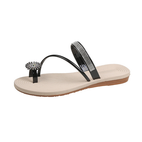 Rhinestone Women's Sandals: Comfy Roman-Style Summer Beach Flats Rhinestone Women's Sandals: Comfy Roman-Style Summer Beach Flats