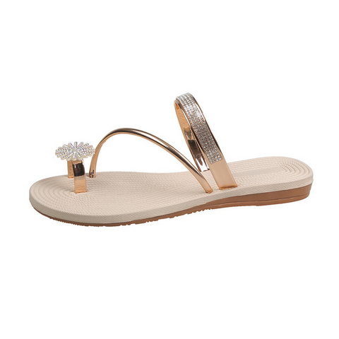 Rhinestone Women's Sandals: Comfy Roman-Style Summer Beach Flats Rhinestone Women's Sandals: Comfy Roman-Style Summer Beach Flats