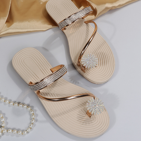 Rhinestone Women's Sandals: Comfy Roman-Style Summer Beach Flats Rhinestone Women's Sandals: Comfy Roman-Style Summer Beach Flats
