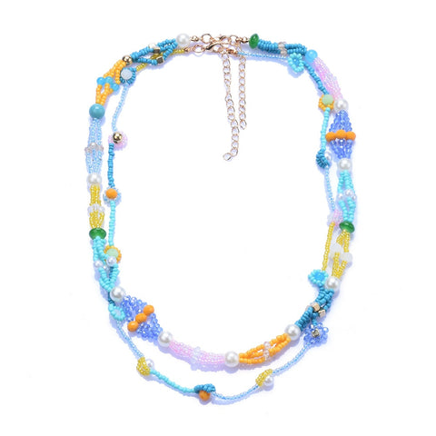 Handmade Multi-Layer Blue Acrylic Choker Necklace - Fashion Jewelry for Women and Kids Handmade Multi-Layer Blue Acrylic Choker Necklace - Fashion Jewelry for Women and Kids