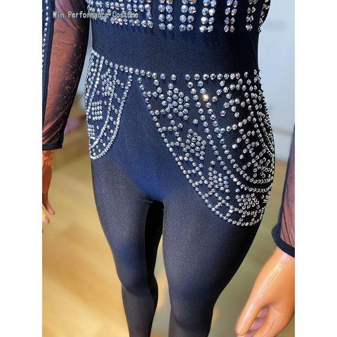 Stones Mirror Jumpsuit - Sexy Evening Wear for Birthdays & Singer Shows Stones Mirror Jumpsuit - Sexy Evening Wear for Birthdays & Singer Shows