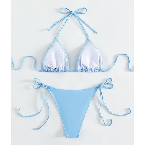 Rhinestone Halter Bikini - Sexy Brazilian Triangle Swimwear with Tie-Side Detail Rhinestone Halter Bikini - Sexy Brazilian Triangle Swimwear with Tie-Side Detail