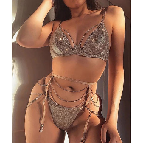 Rhinestone Lingerie Set Underwear, Push up Bra and Panty, Sexy Bikini Set, 2022 - 28Swim Rhinestone Lingerie Set Underwear, Push up Bra and Panty, Sexy Bikini Set, 2022 - 28Swim