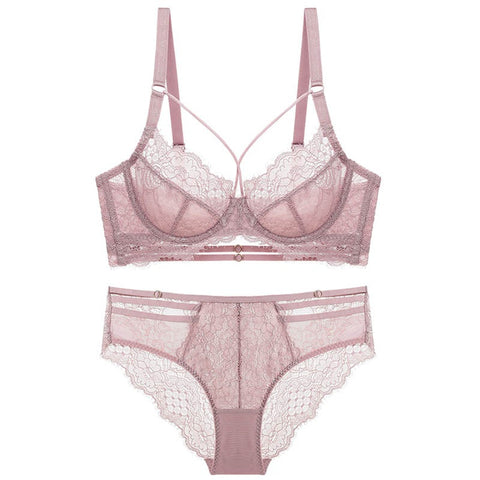 Classic Bandage Bra Set - Plus Size Lace Push-Up Brassiere & Ultra-Thin Underwear Classic Bandage Bra Set - Plus Size Lace Push-Up Brassiere & Ultra-Thin Underwear