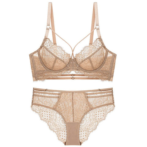 Classic Bandage Bra Set - Plus Size Lace Push-Up Brassiere & Ultra-Thin Underwear Classic Bandage Bra Set - Plus Size Lace Push-Up Brassiere & Ultra-Thin Underwear
