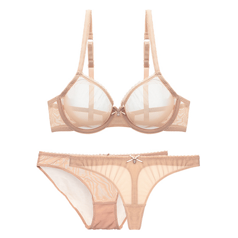 Sexy Plus Size Mesh Lace Bra and Panty Set - Unlined and Sheer Sexy Plus Size Mesh Lace Bra and Panty Set - Unlined and Sheer
