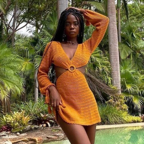 Beautifull Long Sleeve Dress, Beach Backless Summer Hollow Out Women V Neck Sexy Party Mini Dresses Casual White - 28Swim Beautifull Long Sleeve Dress, Beach Backless Summer Hollow Out Women V Neck Sexy Party Mini Dresses Casual White - 28Swim