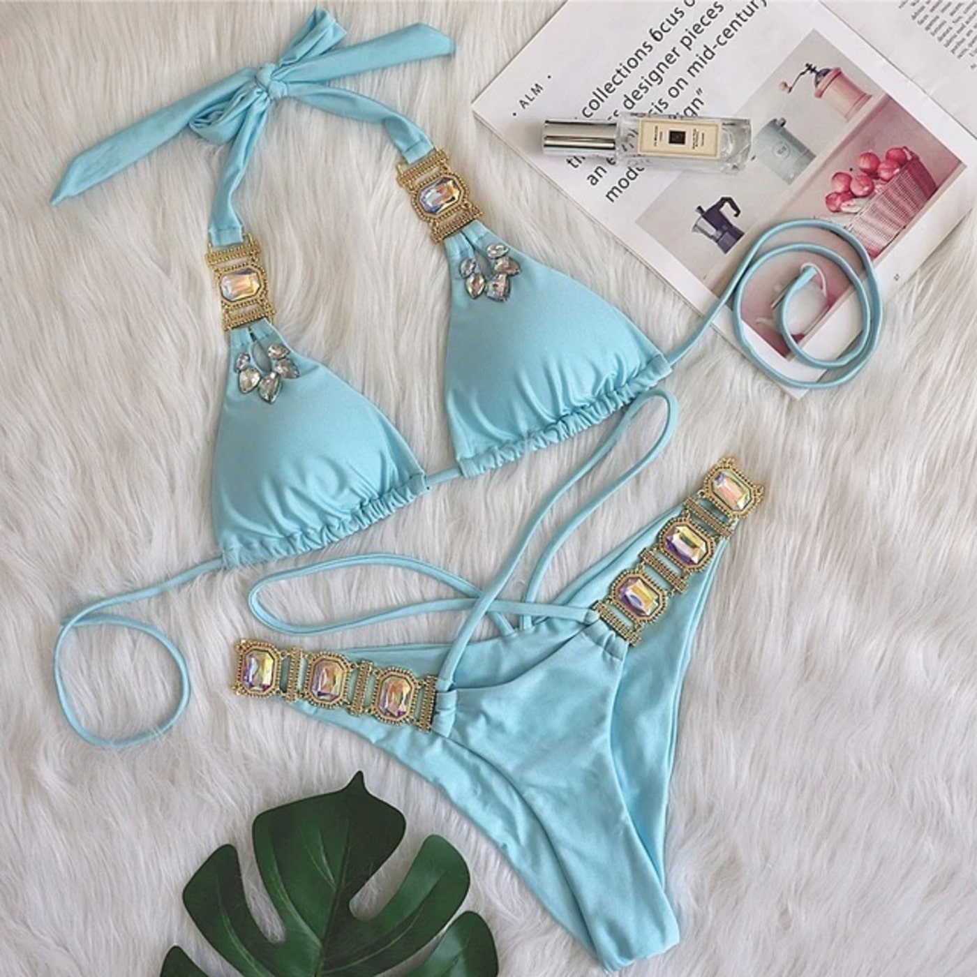 Rhinestone Two Piece Swimsuit Luxury Crystal Sexy Thong String Bikini Set Women Swimwear - 28Swim Rhinestone Two Piece Swimsuit Luxury Crystal Sexy Thong String Bikini Set Women Swimwear - 28Swim