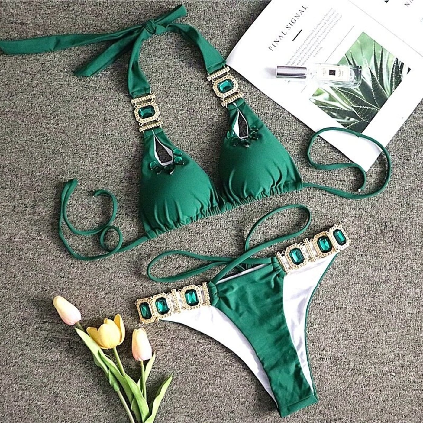 Rhinestone Two Piece Swimsuit Luxury Crystal Sexy Thong String Bikini Set Women Swimwear - 28Swim Rhinestone Two Piece Swimsuit Luxury Crystal Sexy Thong String Bikini Set Women Swimwear - 28Swim