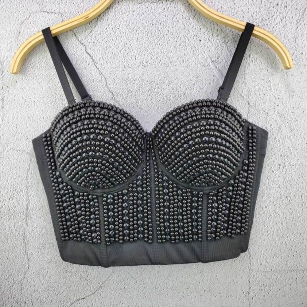 Sexy Tank Tops, Pearl Beading, Strapless Fashion Short Tops, Women Summer - 28Swim Sexy Tank Tops, Pearl Beading, Strapless Fashion Short Tops, Women Summer - 28Swim