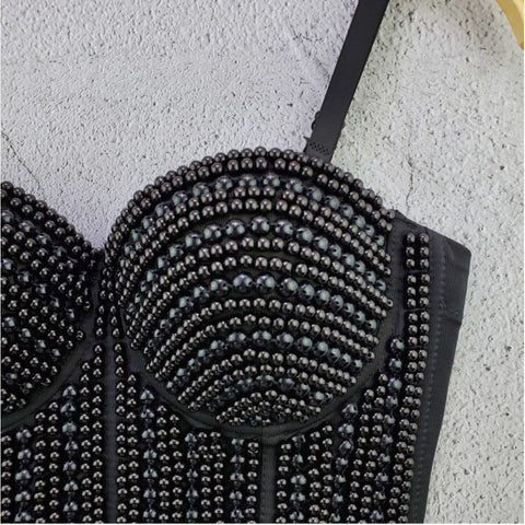 Sexy Tank Tops, Pearl Beading, Strapless Fashion Short Tops, Women Summer - 28Swim Sexy Tank Tops, Pearl Beading, Strapless Fashion Short Tops, Women Summer - 28Swim