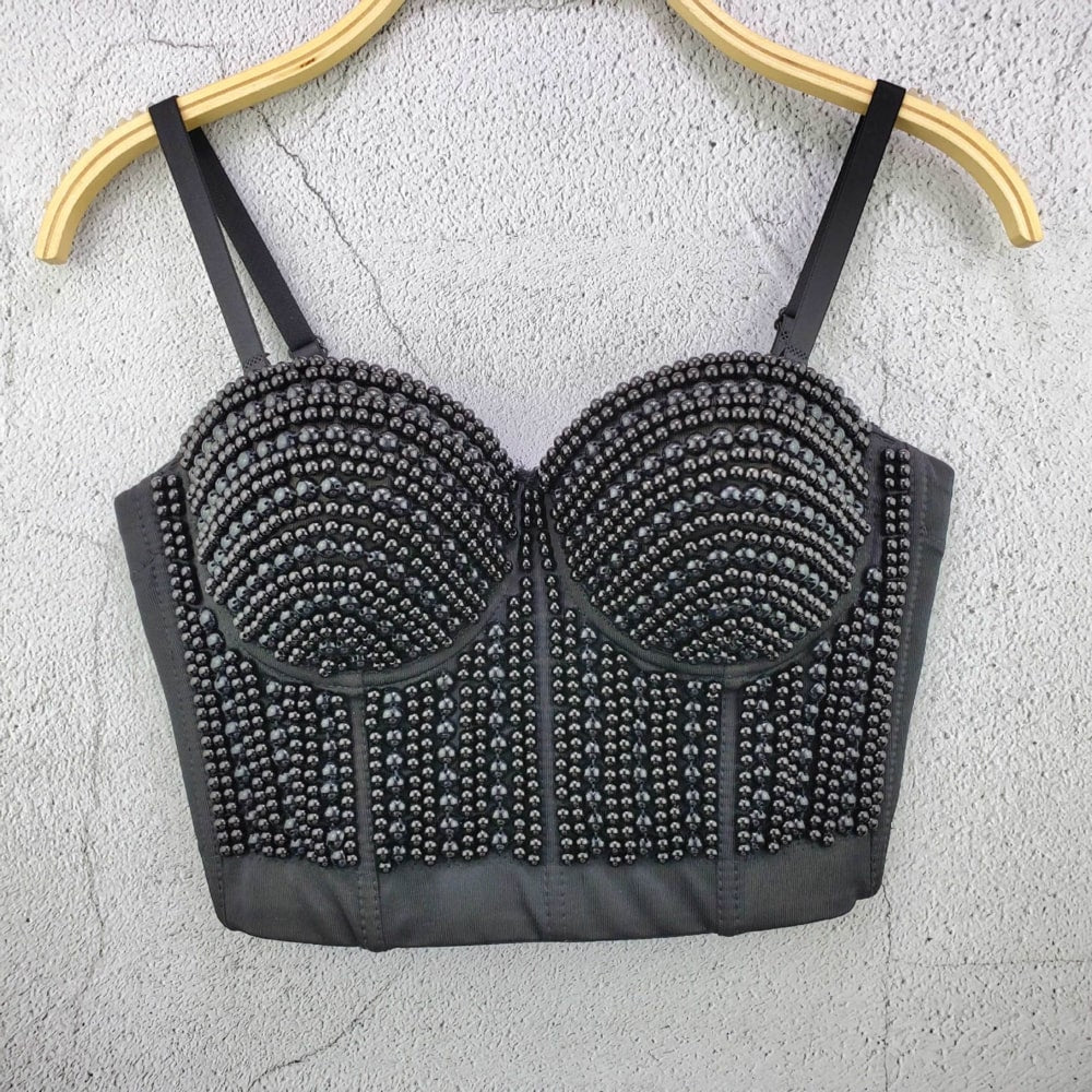 Sexy Tank Tops, Pearl Beading, Strapless Fashion Short Tops, Women Summer - 28Swim Sexy Tank Tops, Pearl Beading, Strapless Fashion Short Tops, Women Summer - 28Swim