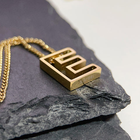 Fashion Titanium Steel Monogram Necklace