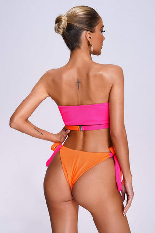 Dazzling Fusion - Diamond Rhinestone Splicing Bandeau Bikini for Women Swimwear.