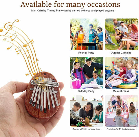 8 Keys Mini Kalimba Thumb Piano Finger Portable Wood Musical Toy Gift For Kids 8 Key Mini Kalimba Thumb Piano With Lanyard Finger Piano Portable Marimba Musical Pendant Gift