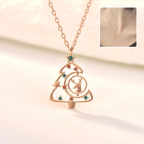 Christmas Tree Necklace Fashion Ins Style Zircon Clavicle Chain Women's Jewelry