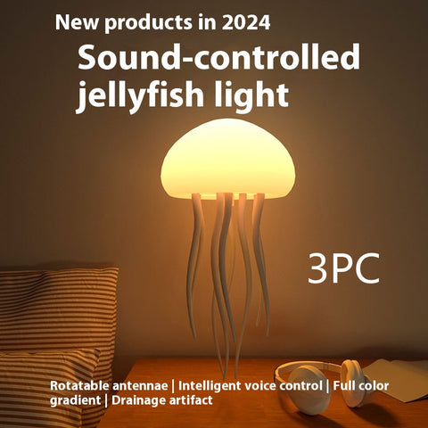 Jellyfish Mood Lamp LED Jellyfish Night Light Portable Jellyfish Lamp Jellyfish Decorations Smart Table Lamp For Bedside Desk Christmas Gift.