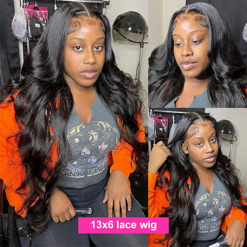 Human Hair Wigs Brazilian Body Wave Lace Front Wig for Black Women - HD, Pre-Plucked, Glueless