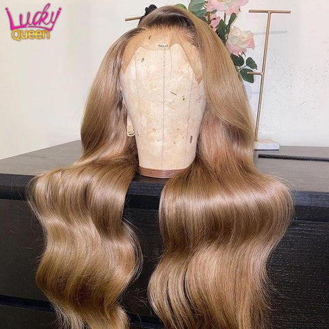Honey Blonde Barbie Body Wave 13X6 Frontal Wig - Transparent Lace