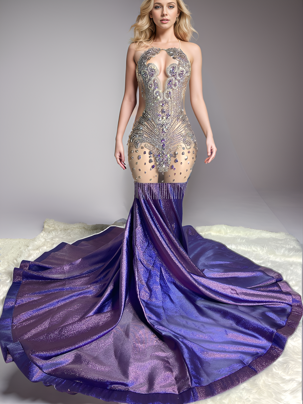 Opulent Elegance - Sparkly Mermaid Prom Dress for Black Beauties