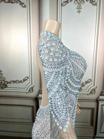 Diamonds & Pearls Tassel Dress - Sexy Nightclub Party Outfit