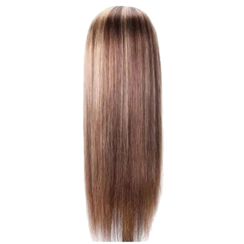 Brown Straight Lace Front Human Hair Wig - Pre Plucked Honey Blonde - Affordable
