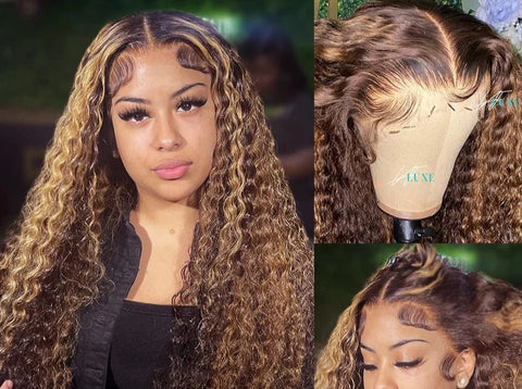 Melodie 220% HD Deep Wave Ombre Lace Front Wig - 30-40 Inches