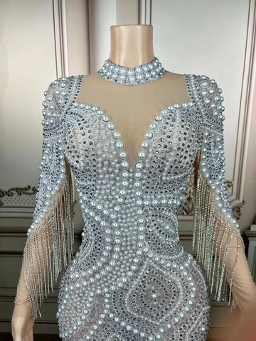 Diamonds & Pearls Tassel Dress - Sexy Nightclub Party Outfit