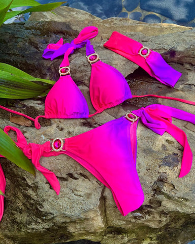 Crystal Brazilian Bikini Set - Rhinestone Triangle Swimwear for Beach Fun