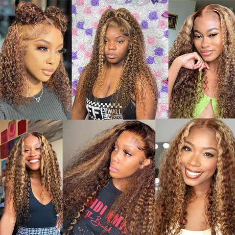 Honey Brown 13x6 HD Lace Deep Wave Wig - 30 Inch